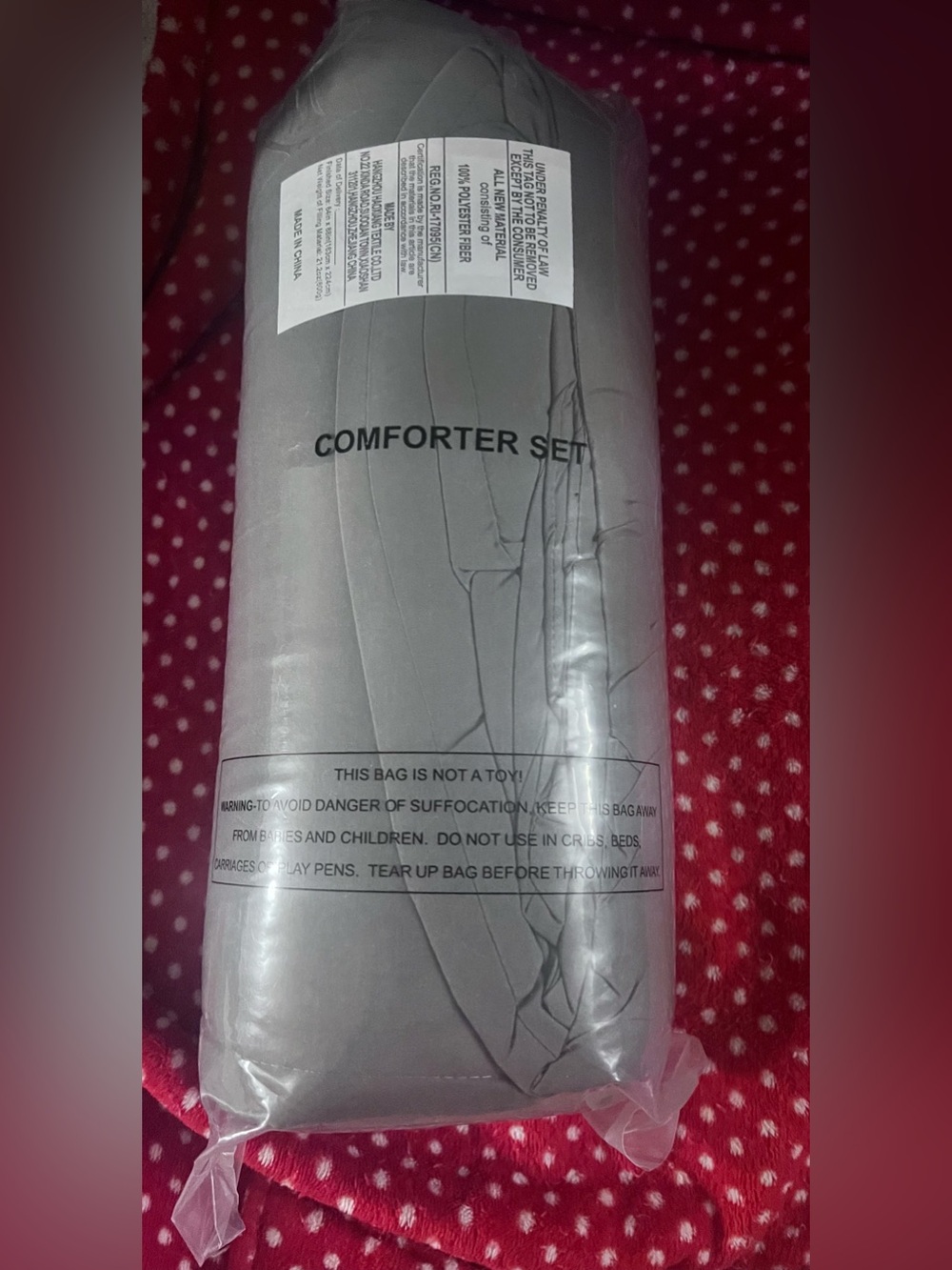 New Grey, Down Alt. Comforter-Twin Sz,